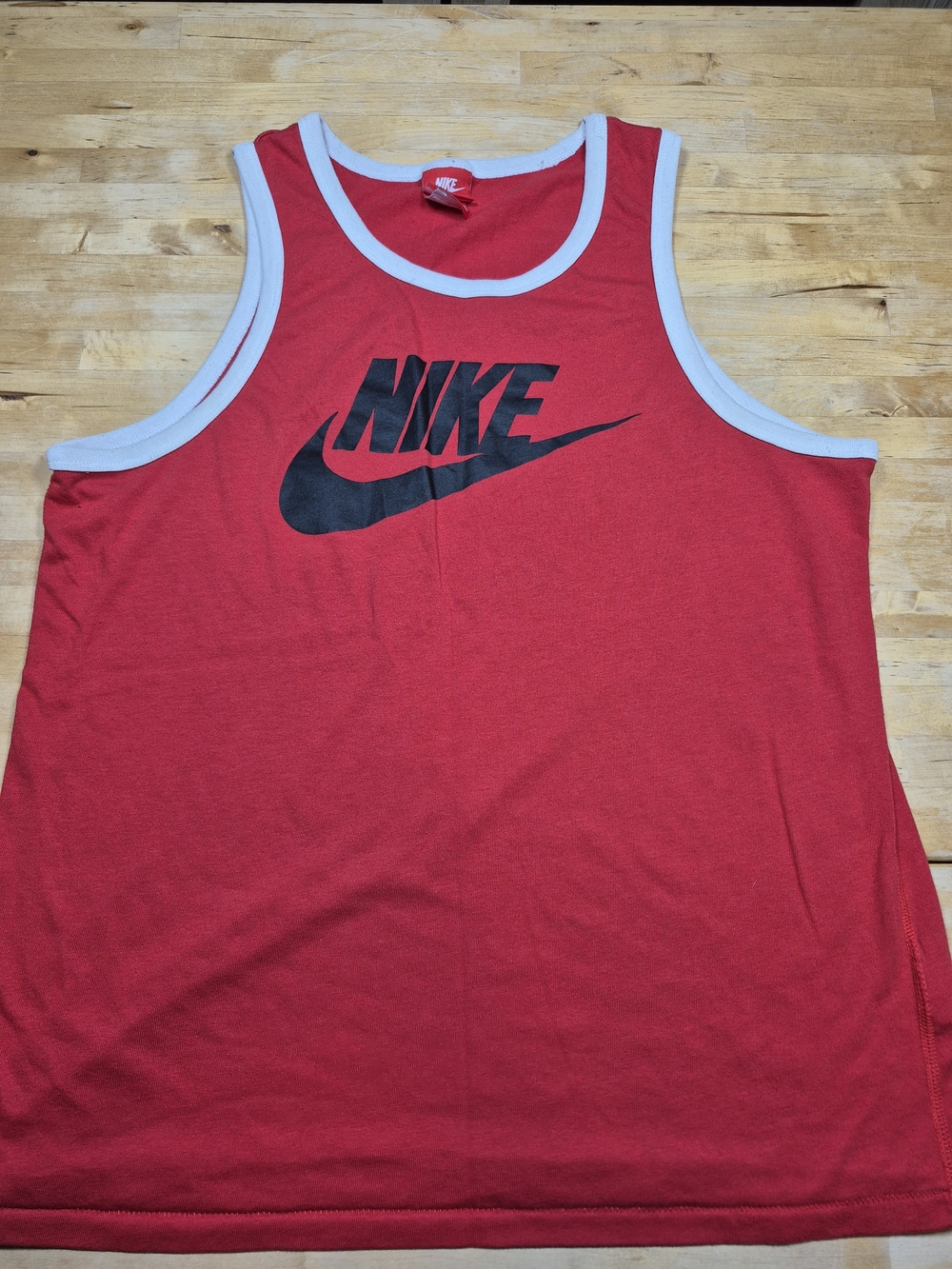 Nike Men’s Red Tank Top with Black Logo